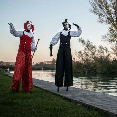 Roaming Venetian Stilt Walkers