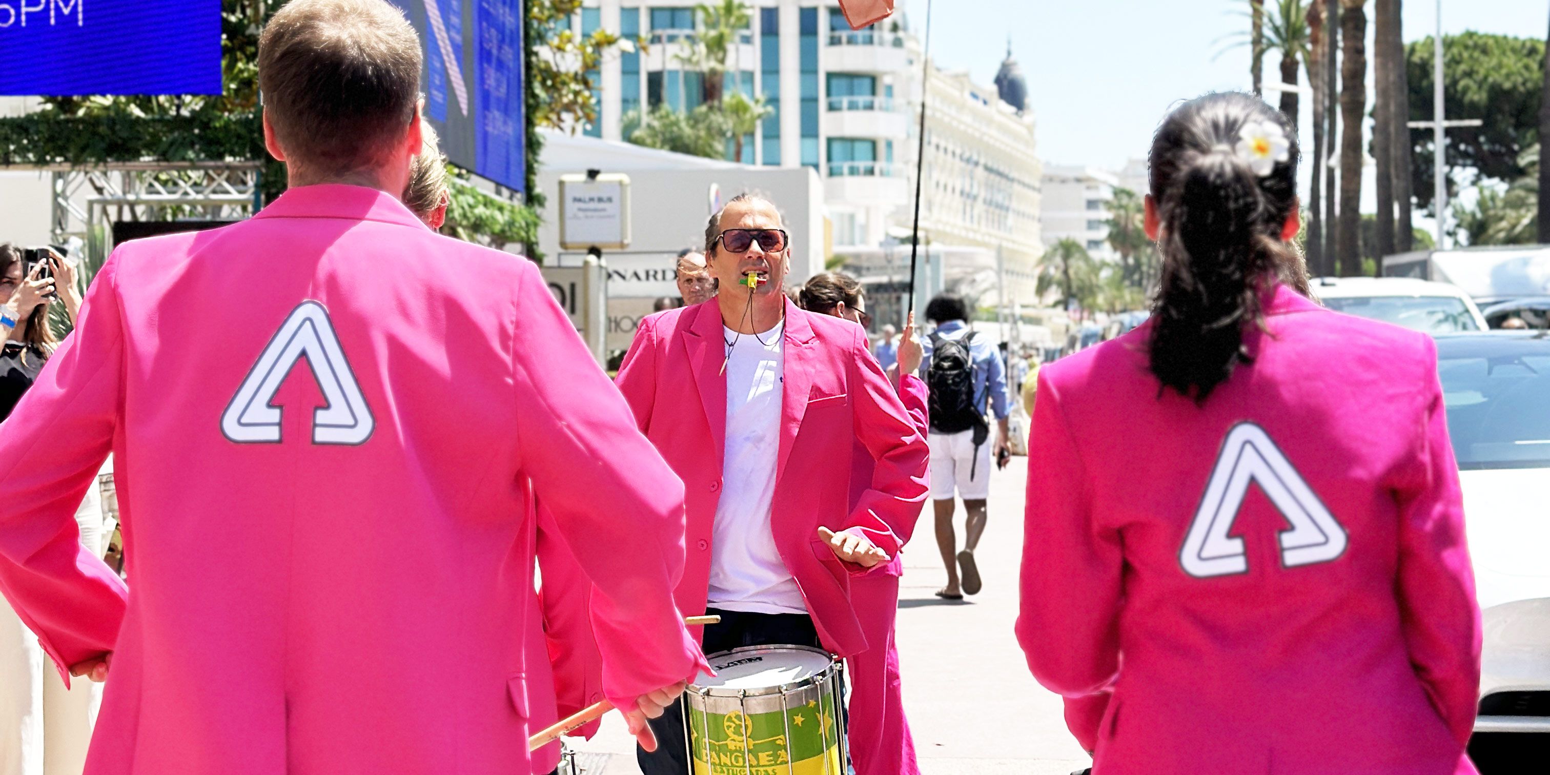Marching Percussionists and Free Runners Provide Artistic Flair in Cannes