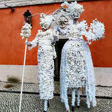 <span>Eleganti camminatori su trampoli floreali</span>