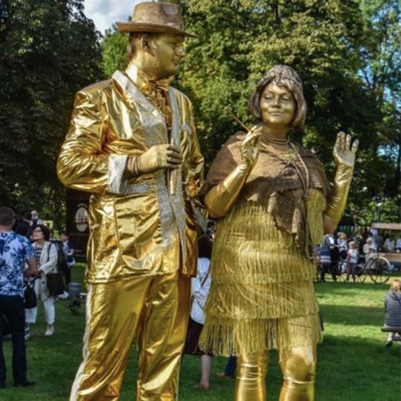 1920's Golden Living Statues