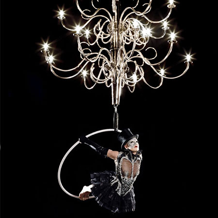 21st Century Burlesque Champagne Chandelier and Crystals by