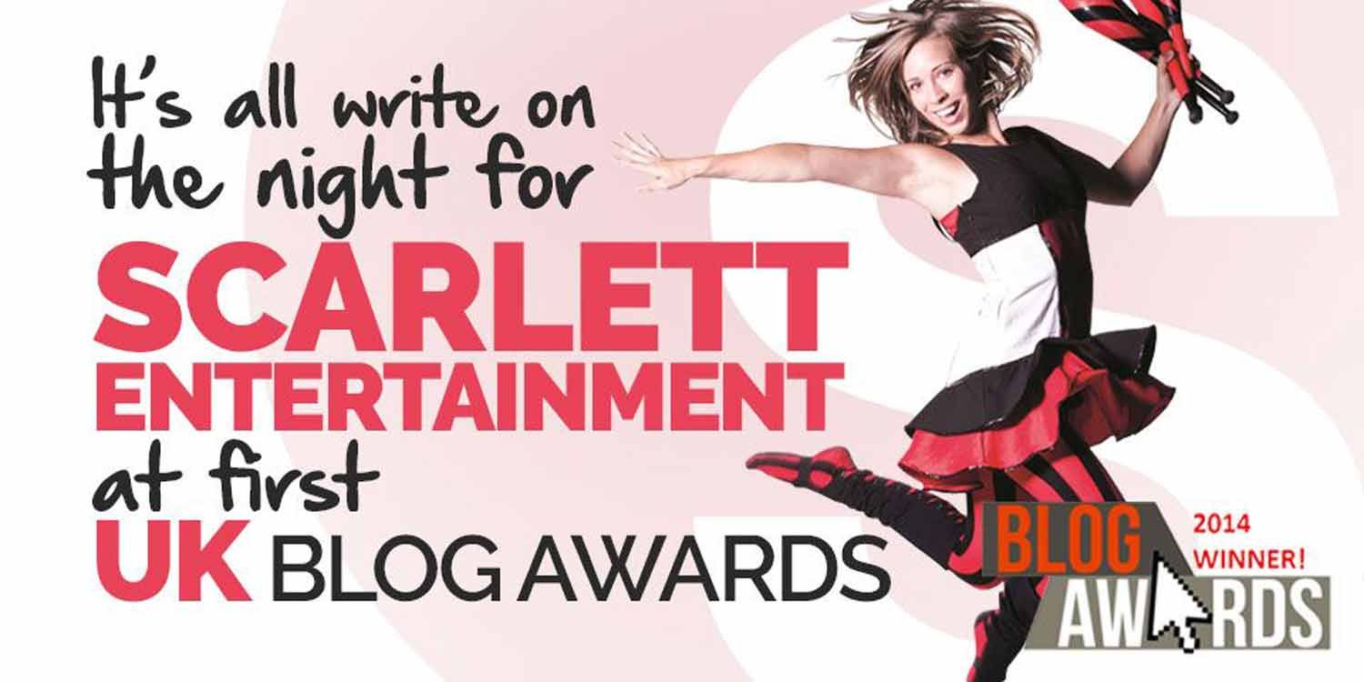 It’s All Write on The Night for Scarlett Entertainment at First UK Blog Awards