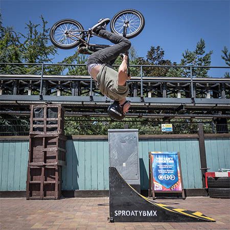 BMX riders roll in to wow crowd with bike stunts