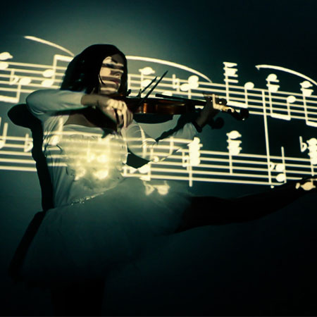 Violin Video-Projektionsmapping