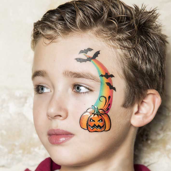 pumpkin cheek face paint