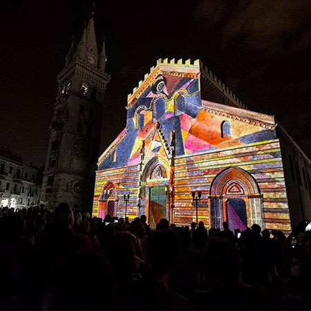 Gebäude Video Mapping Italien