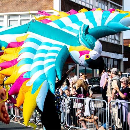 Hire Giant Colourful Parrot Puppet | Scarlett Entertainment