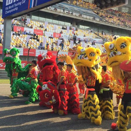 Danseurs de lion et de dragon de Shanghai