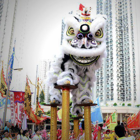 Danse du lion à Hong Kong