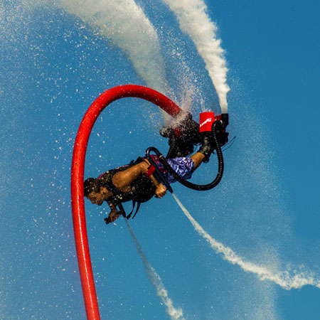 Spectacle de fusées à eau