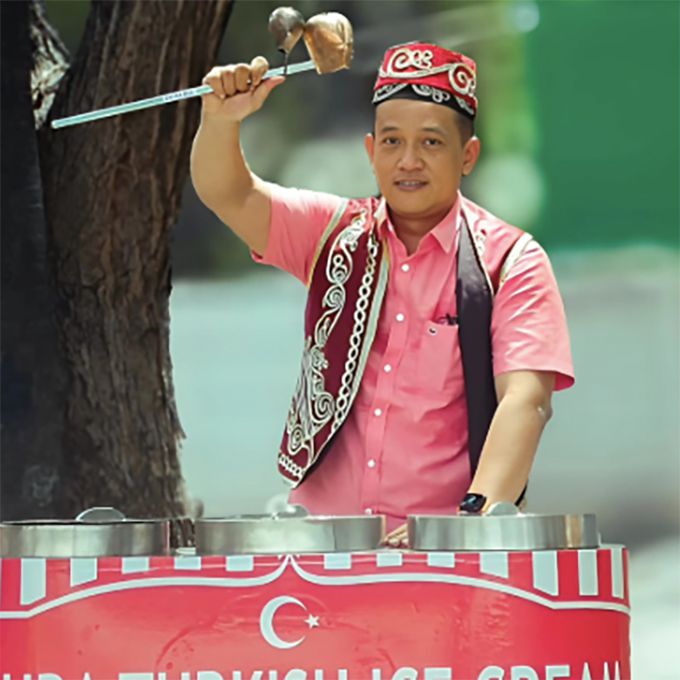 Turkish Ice Cream Showman