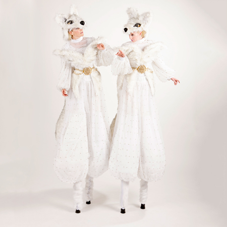 Snow Fox Stilt Walkers