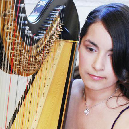 Harpista femenina en Londres