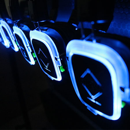 Hire LED Silent Disco Headsets Wireless Party Headphones