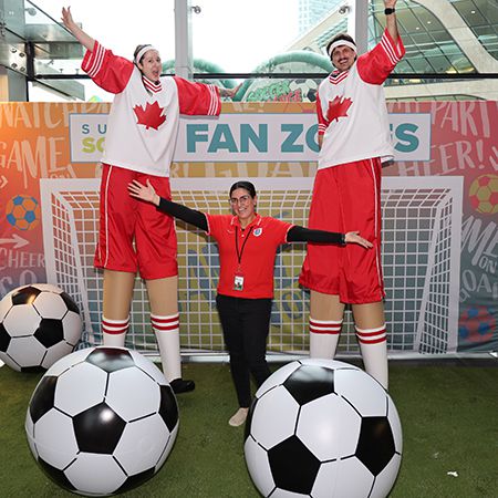 Football Themed Stiltwalkers