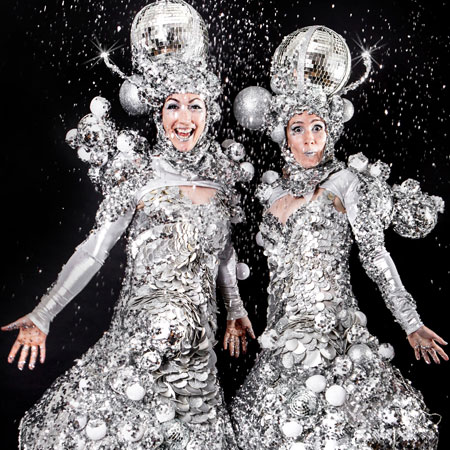 Glitter Stilt Walkers