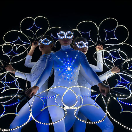 White Light Dance Show LED Dance with UV Backlight Effects