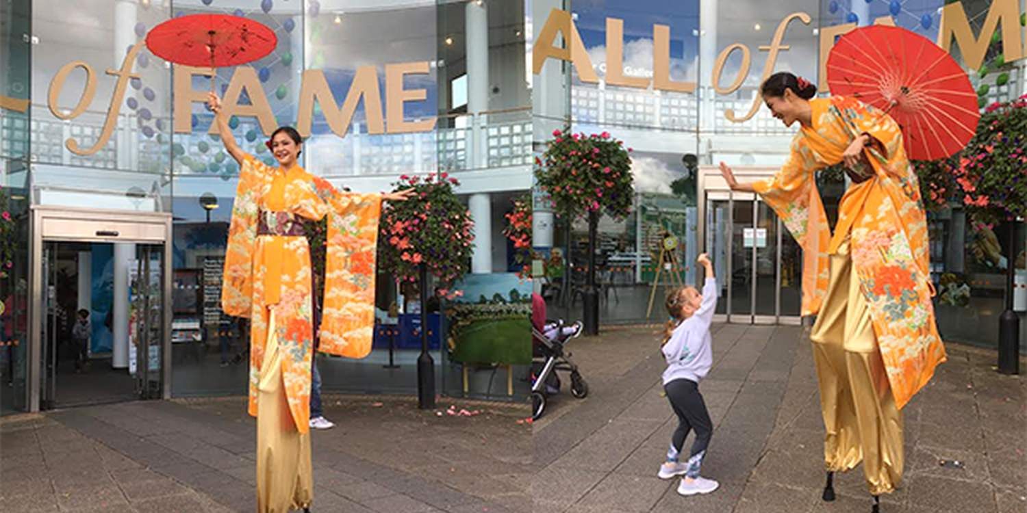 Geisha Stilt Walker Brings Japanese Culture To The West Midlands