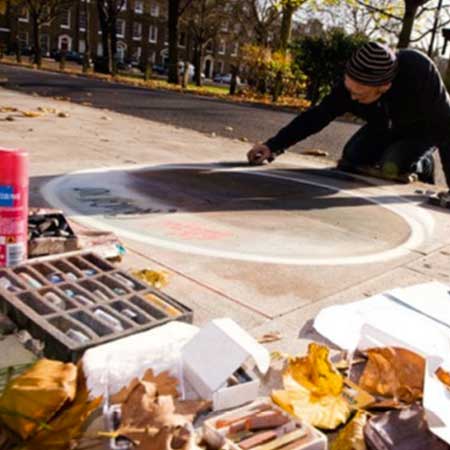 Artista callejero 3D en el Reino Unido