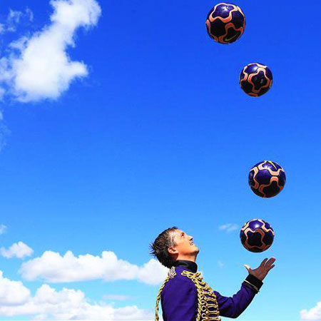 Unique Football Juggling Act