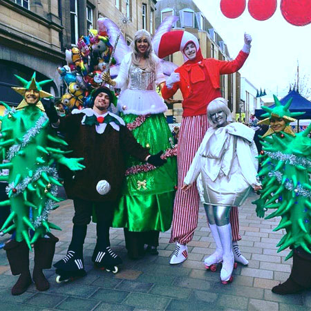 Christmas Themed Stilt Walkers