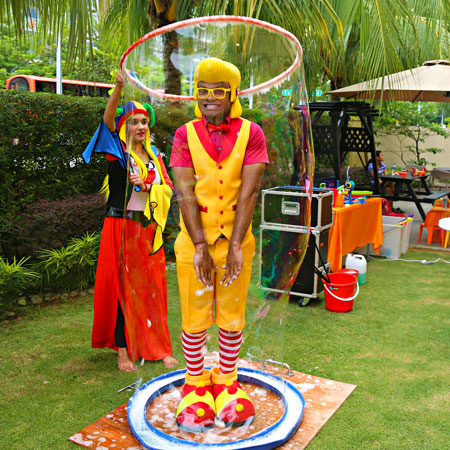 Spectacle de bulles à Singapour