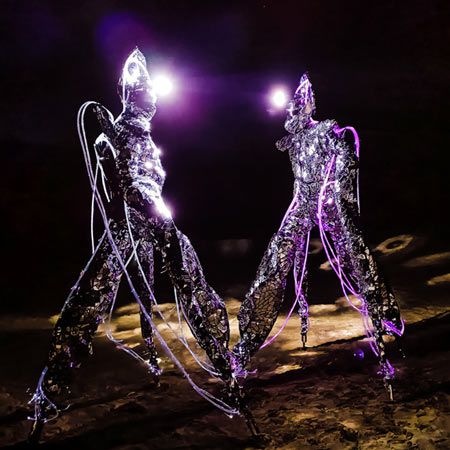 Roaming LED Alien Stilt Walkers