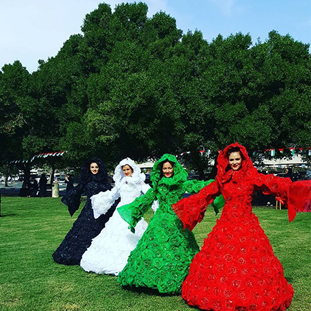 UAE Flag Floral Characters