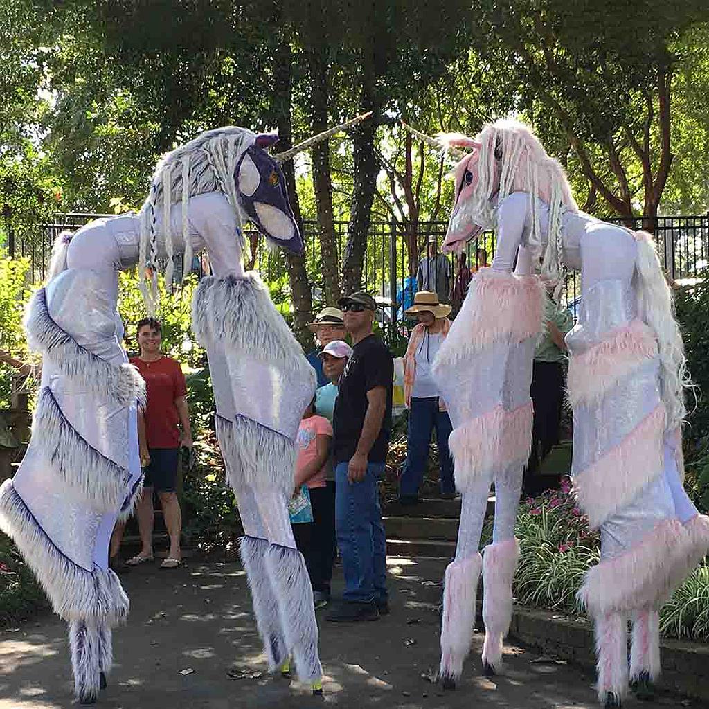 Unicorn Stilt Walkers