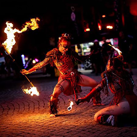 Tribal Themed Fire & Drum Show