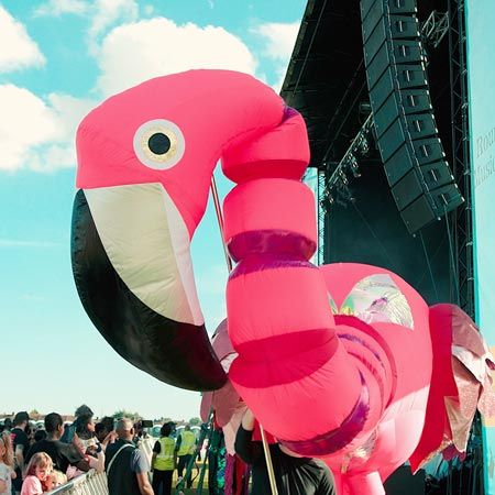 Giant Flamingo Stilt Walker