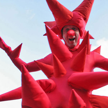 Prickly Red Stilt Walkers
