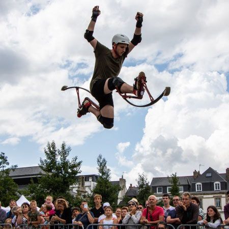 Jumping Stilt Performer