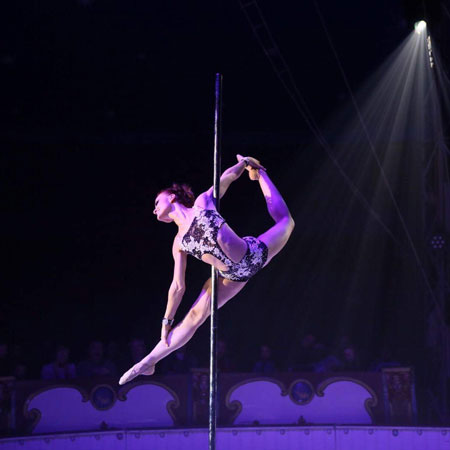 Danseur de pole acrobatique