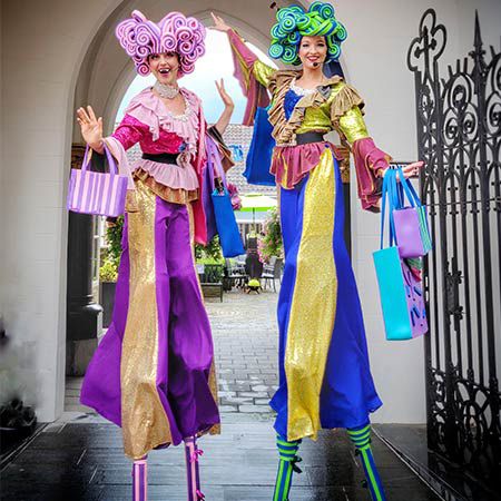 Comedy Shopping Stilt Walkers