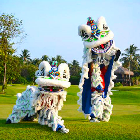 Danseurs de lion malaisiens