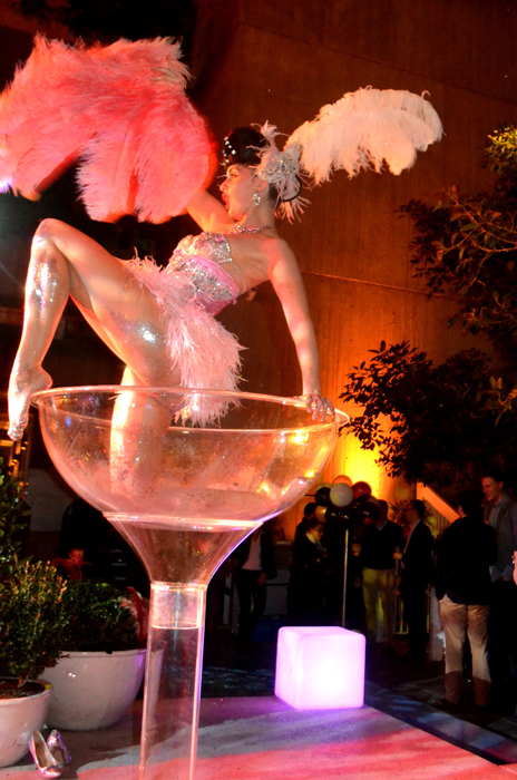 Giant Martini Glass Performer - Hire Retro-Chic Burlesque Artist