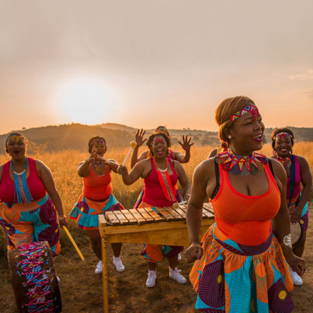 Tribu de femmes batteuses sud-africaines