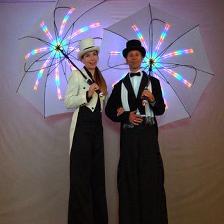 Pixel Umbrella Stilt Walkers