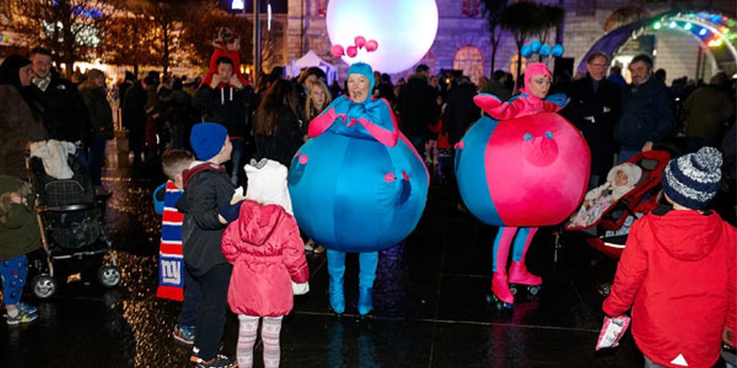 Skating Baubles Delight At Christmas Light Switch On