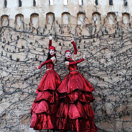 Barcelona Themed Stilt Walkers