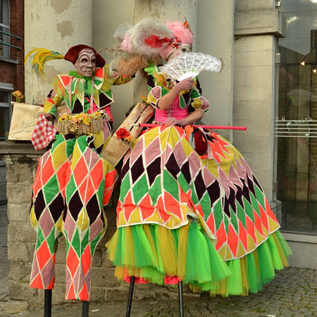 Harlequin Stilt Walkers