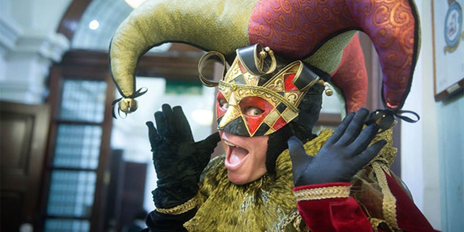 Comic Jesters Take Masquerade Ball By Surprise