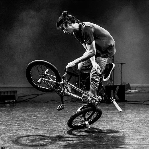 Flatland shop bike tricks