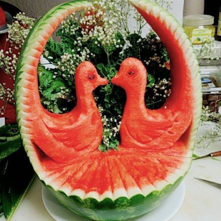 Sculpteur de fruits au Texas