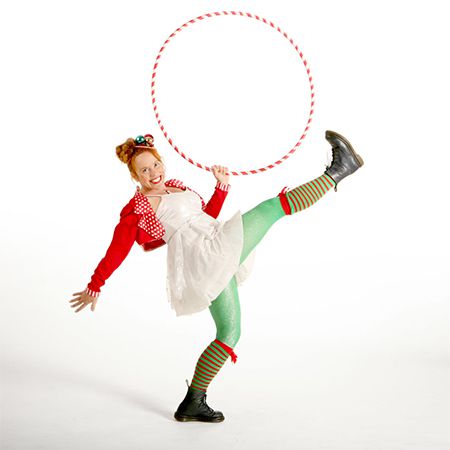 Christmas Themed Hula Hoop Act