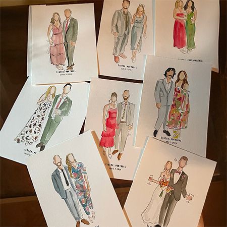 Ritratti degli ospiti in acquerello