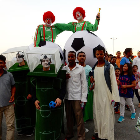 Football Themed Stilt Walkers