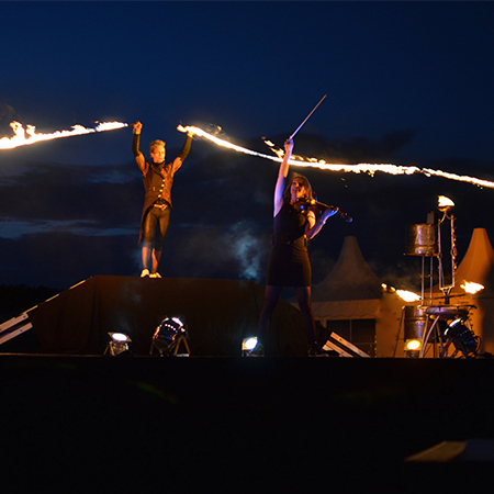 Spectacle de feu de violon